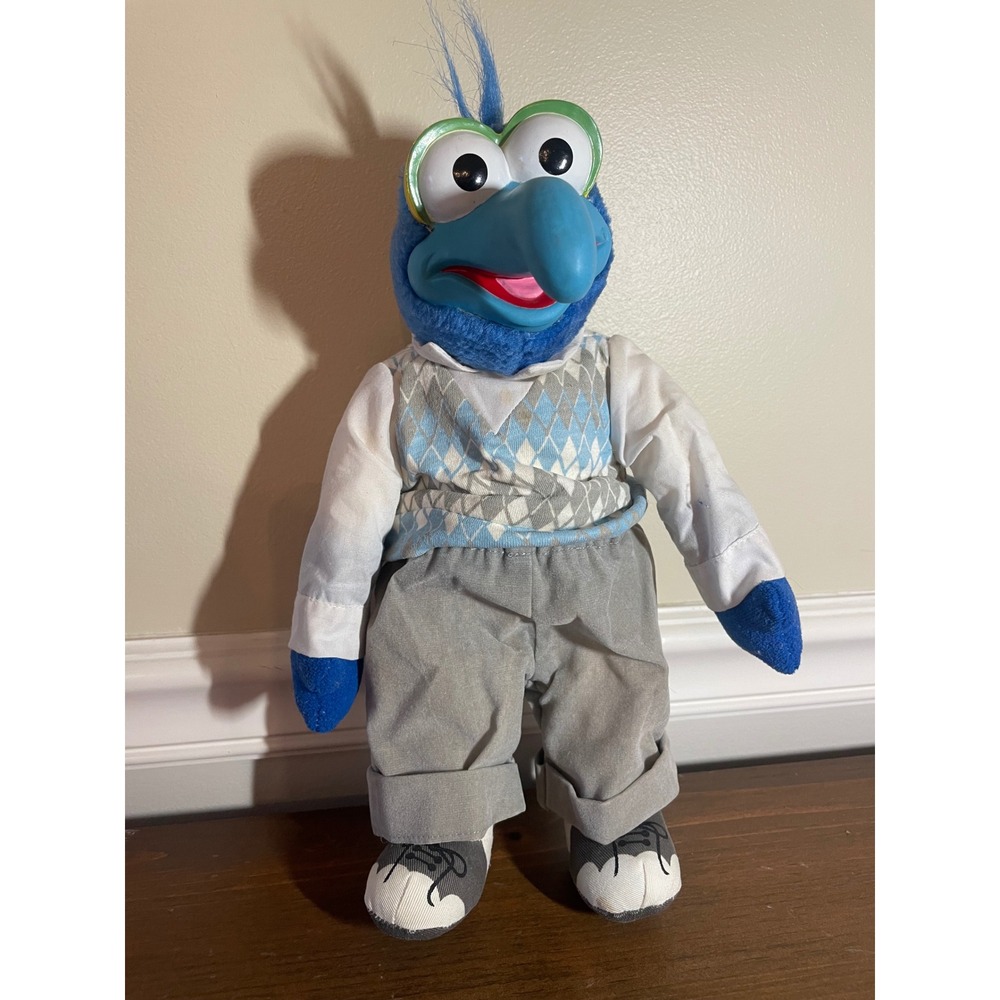 Vintage Gonzo the Great Muppets Plush Doll Argyle Sweater Vest Jim Henson 11"